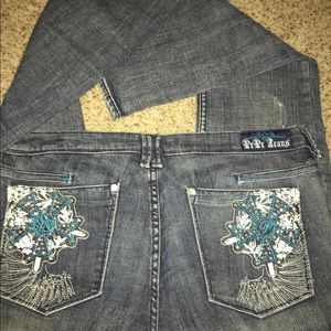 Pepe London size 36 embroidered jeans